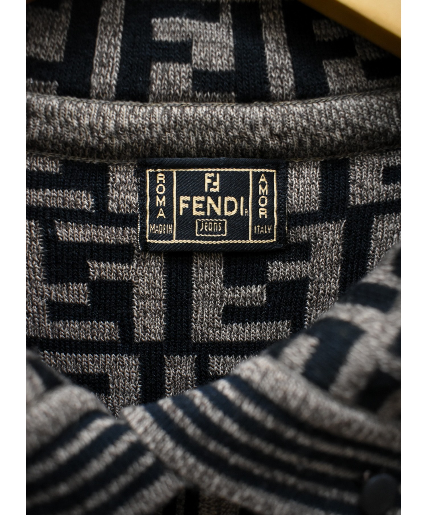 中古・古着通販】FENDI (フェンディ) ズッカ柄ロングニットコート