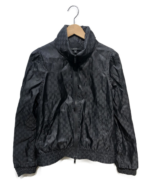 美品 グッチ 金ボタン ナイロンジャケット ブルゾン 36S 黒 希少デザイン 美品 グッチ 金ボタン ナイロンジャケット ブルゾン 36S 黒 希少