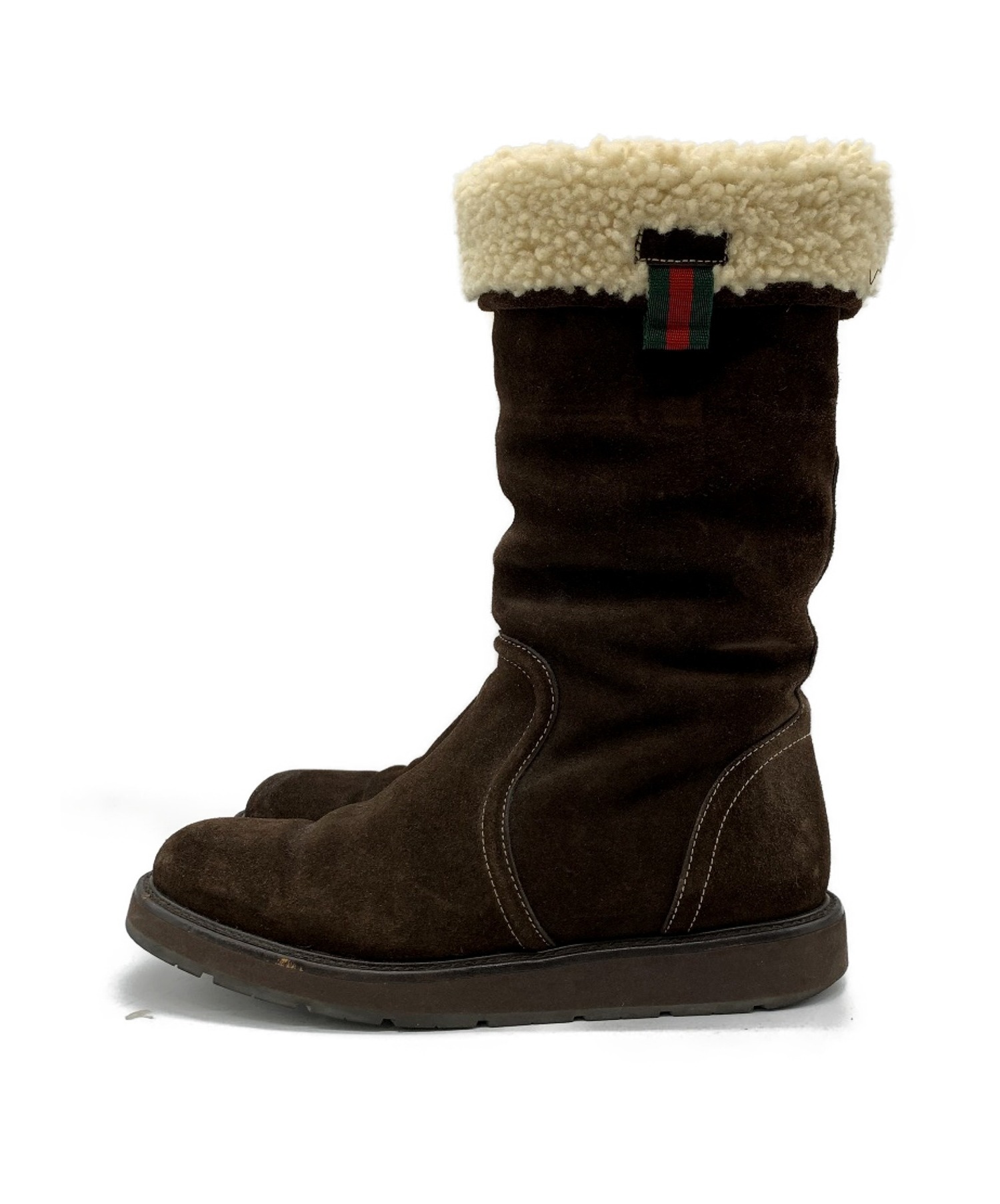 中古・古着通販】GUCCI (グッチ) ムートンブーツ ブラウン サイズ:表記 
