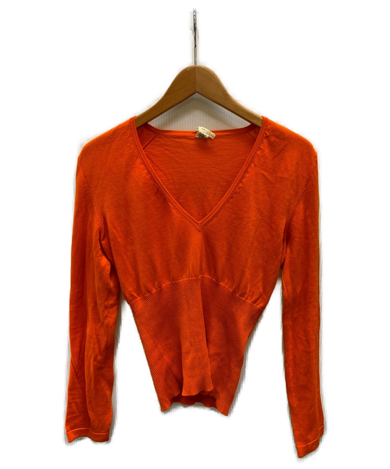 中古・古着通販】HERMES (エルメス) Vネックニット オレンジ サイズ