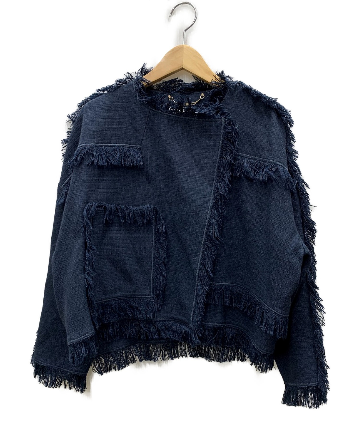 中古・古着通販】Chloe (クロエ) フリンジジャケット ネイビー サイズ 