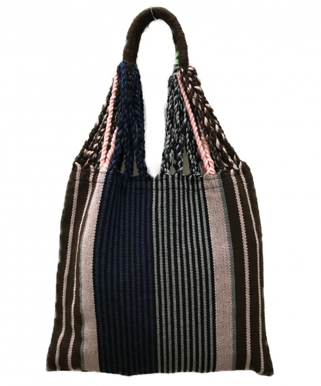 中古・古着通販】MARNI (マルニ) 総柄ニットトートバッグ ネイビー 