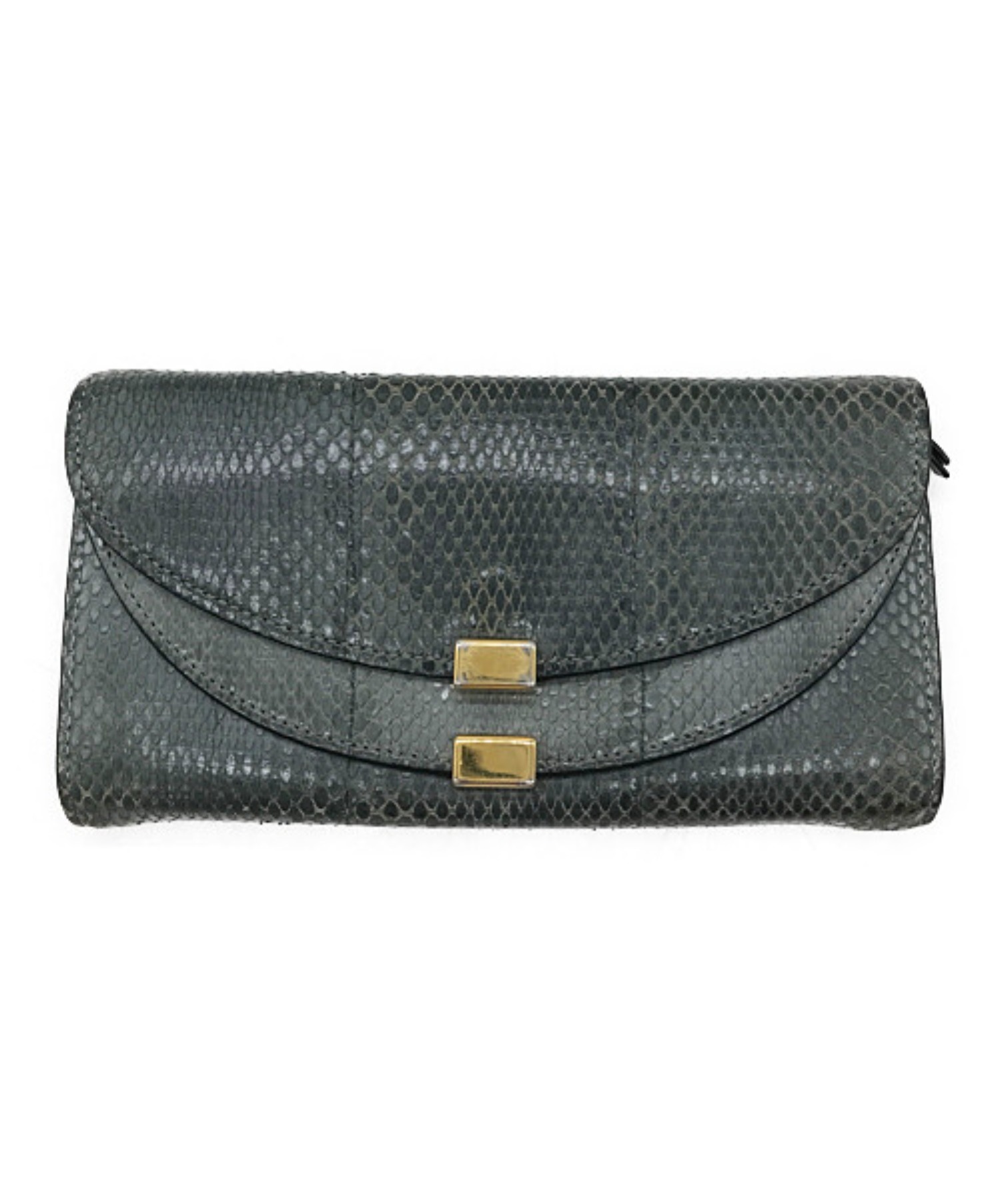 中古・古着通販】Chloe (クロエ) 型押しパイソンレザー長財布 グレー 