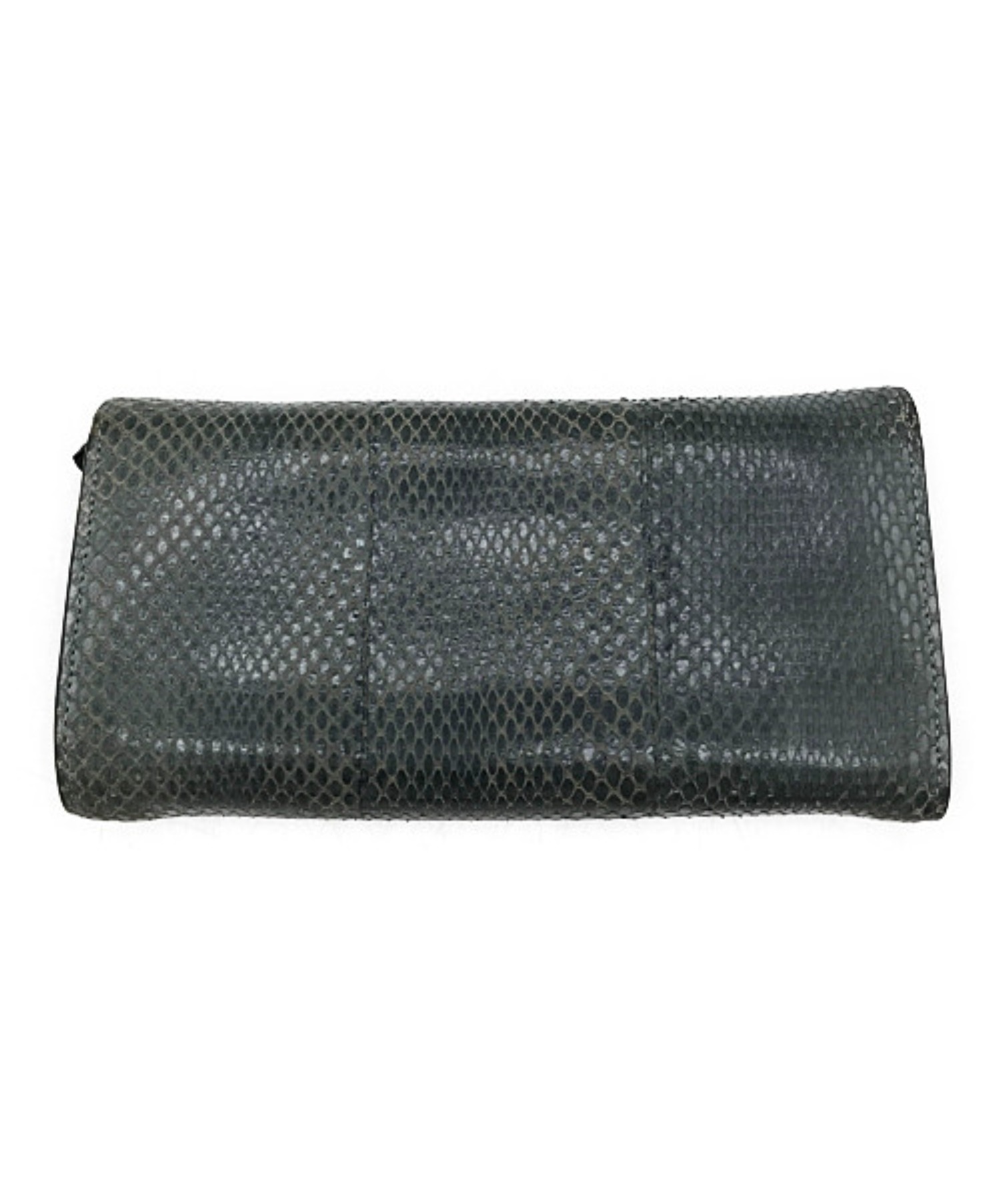 中古・古着通販】Chloe (クロエ) 型押しパイソンレザー長財布 グレー 