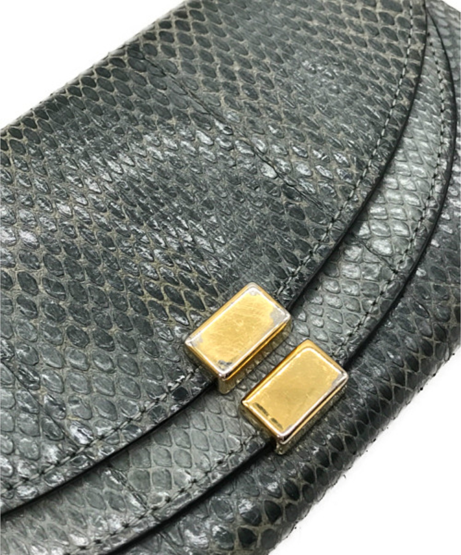 中古・古着通販】Chloe (クロエ) 型押しパイソンレザー長財布 グレー 