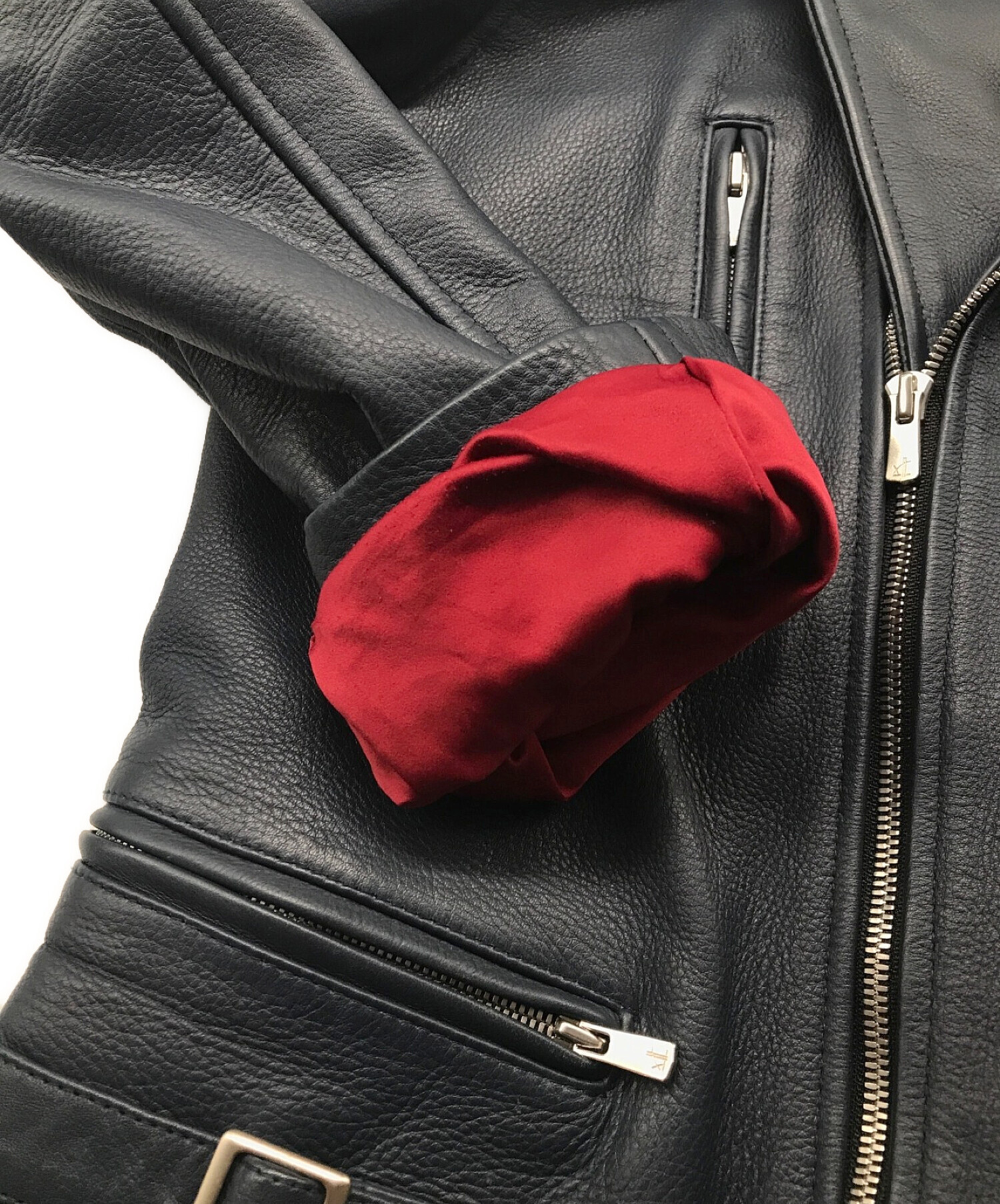 NO ID. ノーアイディー カウレザーライトニングWライダースジャケット