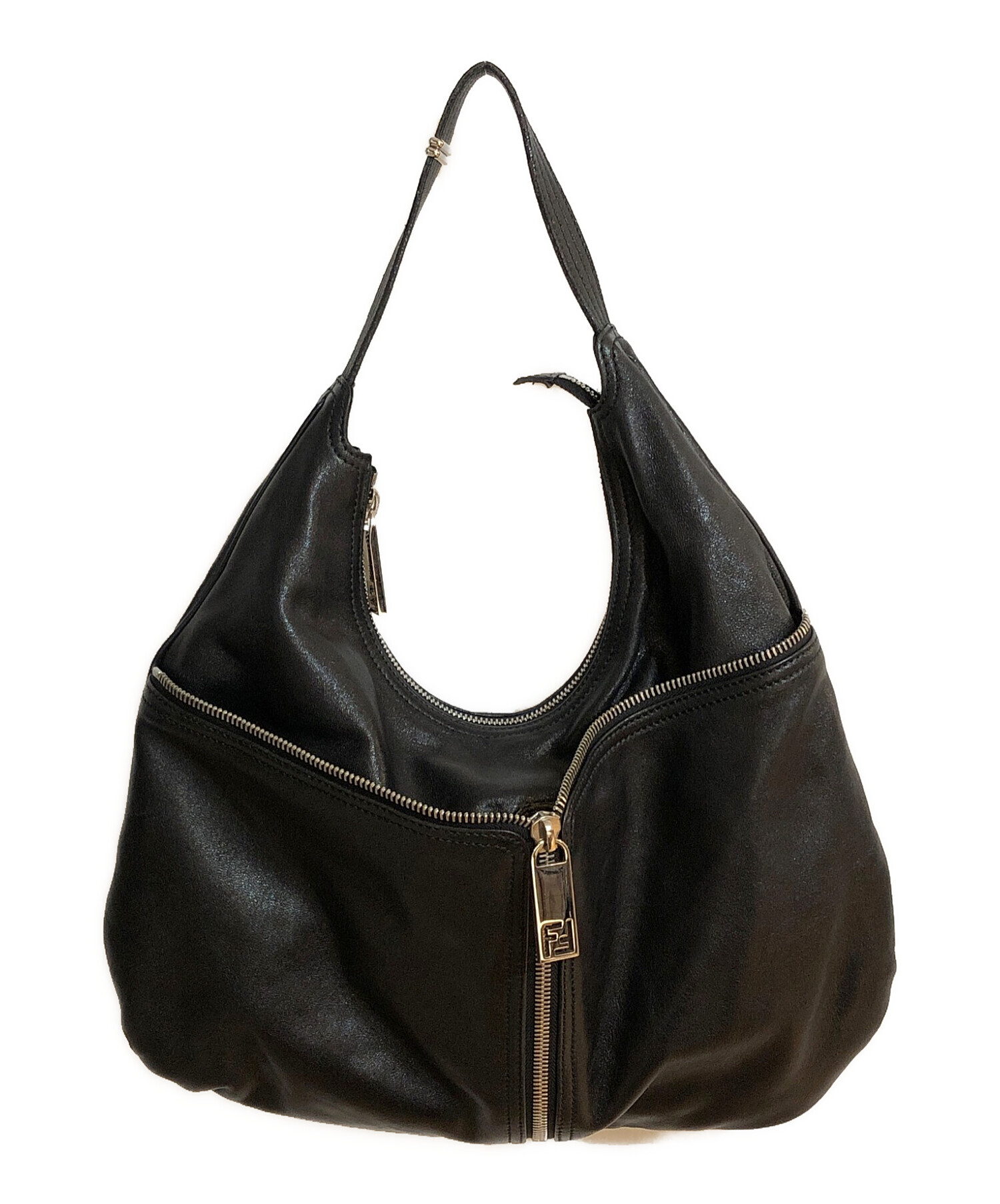 中古・古着通販】FENDI (フェンディ) アンジップドレザーハンドバッグ