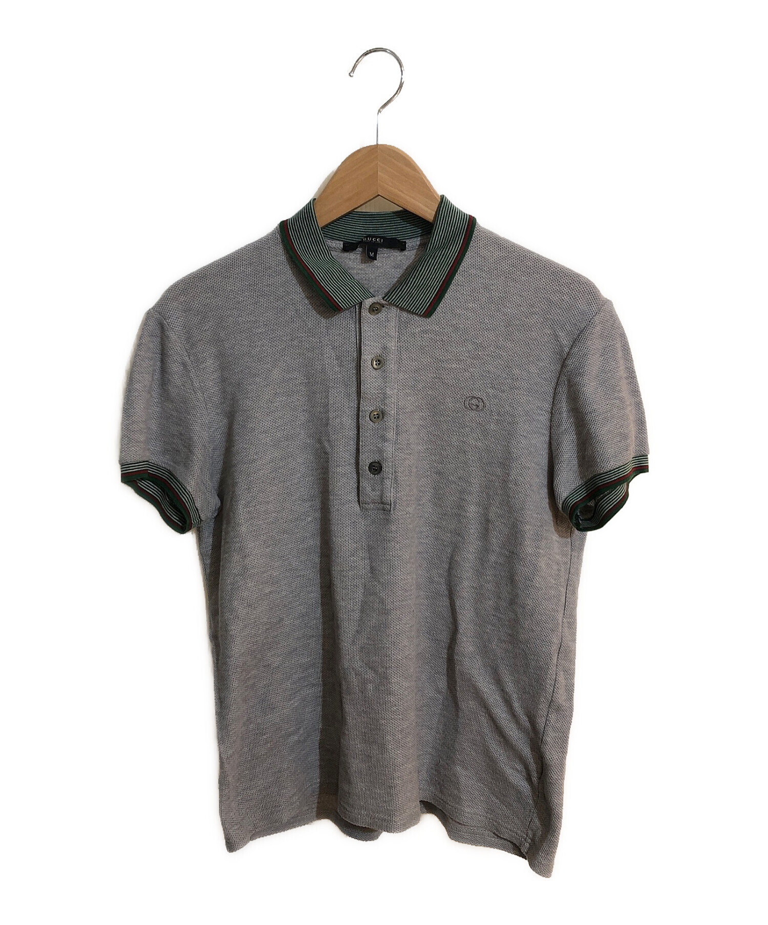 中古・古着通販】GUCCI (グッチ) シェリーラインポロシャツ グレー 