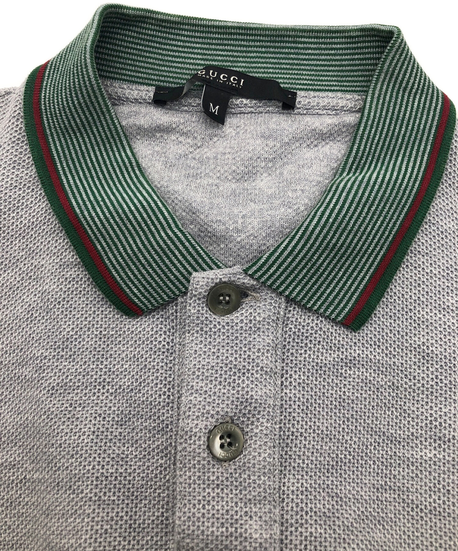 中古・古着通販】GUCCI (グッチ) シェリーラインポロシャツ グレー 