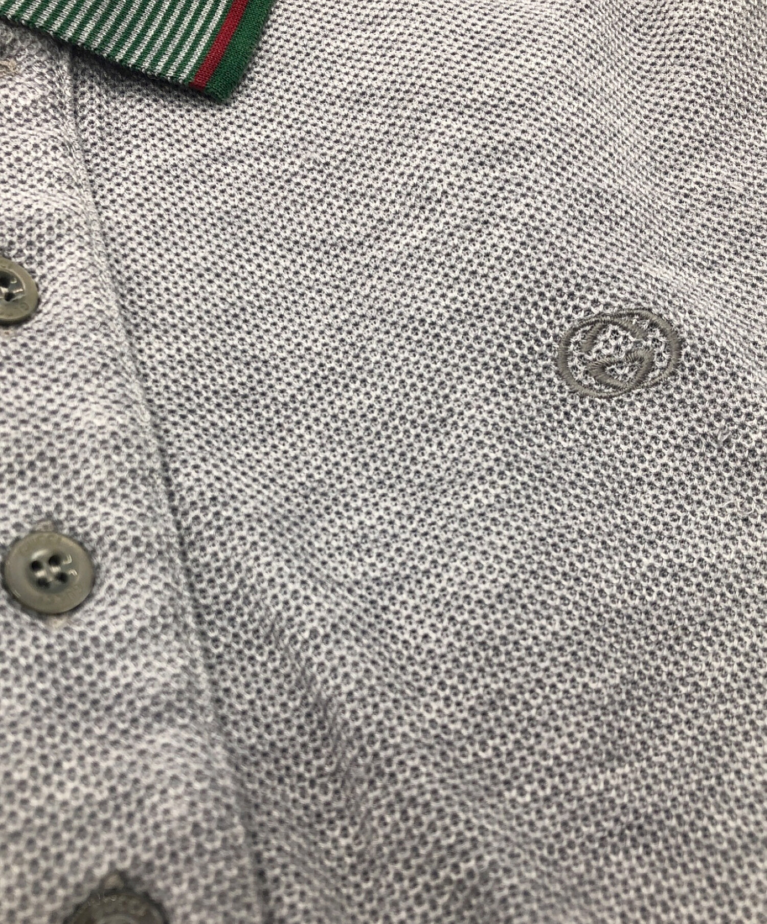 中古・古着通販】GUCCI (グッチ) シェリーラインポロシャツ グレー 