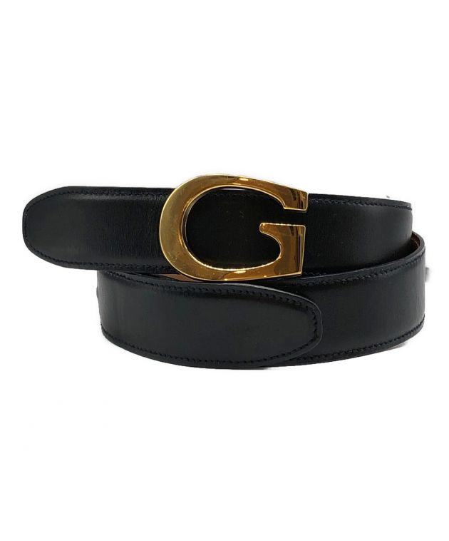 GUCCI グッチ ベルト G ゴールドロゴ ブラック レザー GUCCI - グッチ