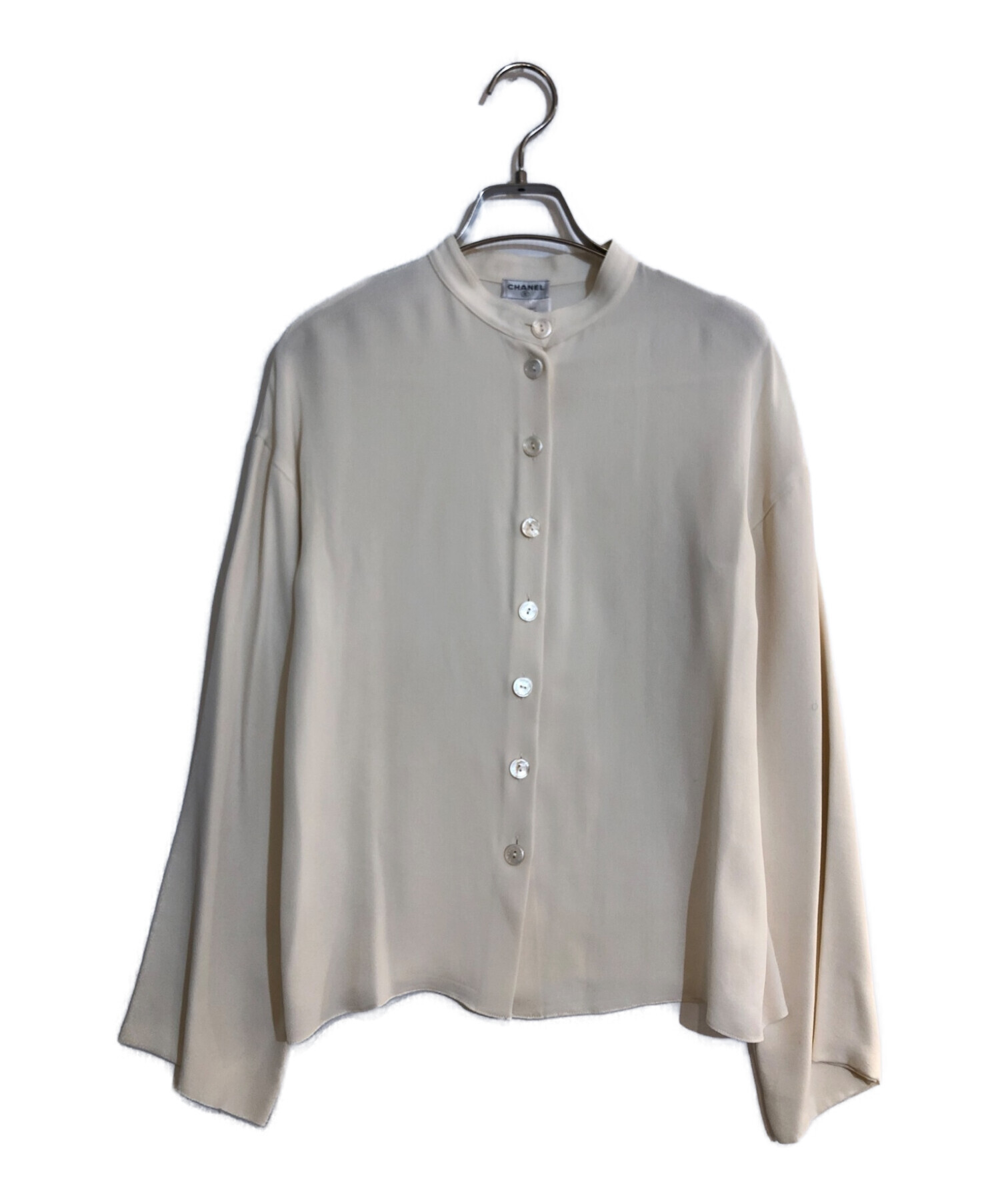中古・古着通販】CHANEL (シャネル) シルクブラウス ベージュ