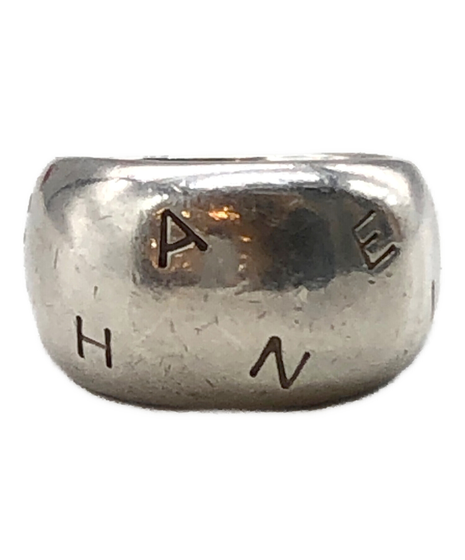 中古・古着通販】CHANEL (シャネル) ロゴワイドリング シルバー サイズ