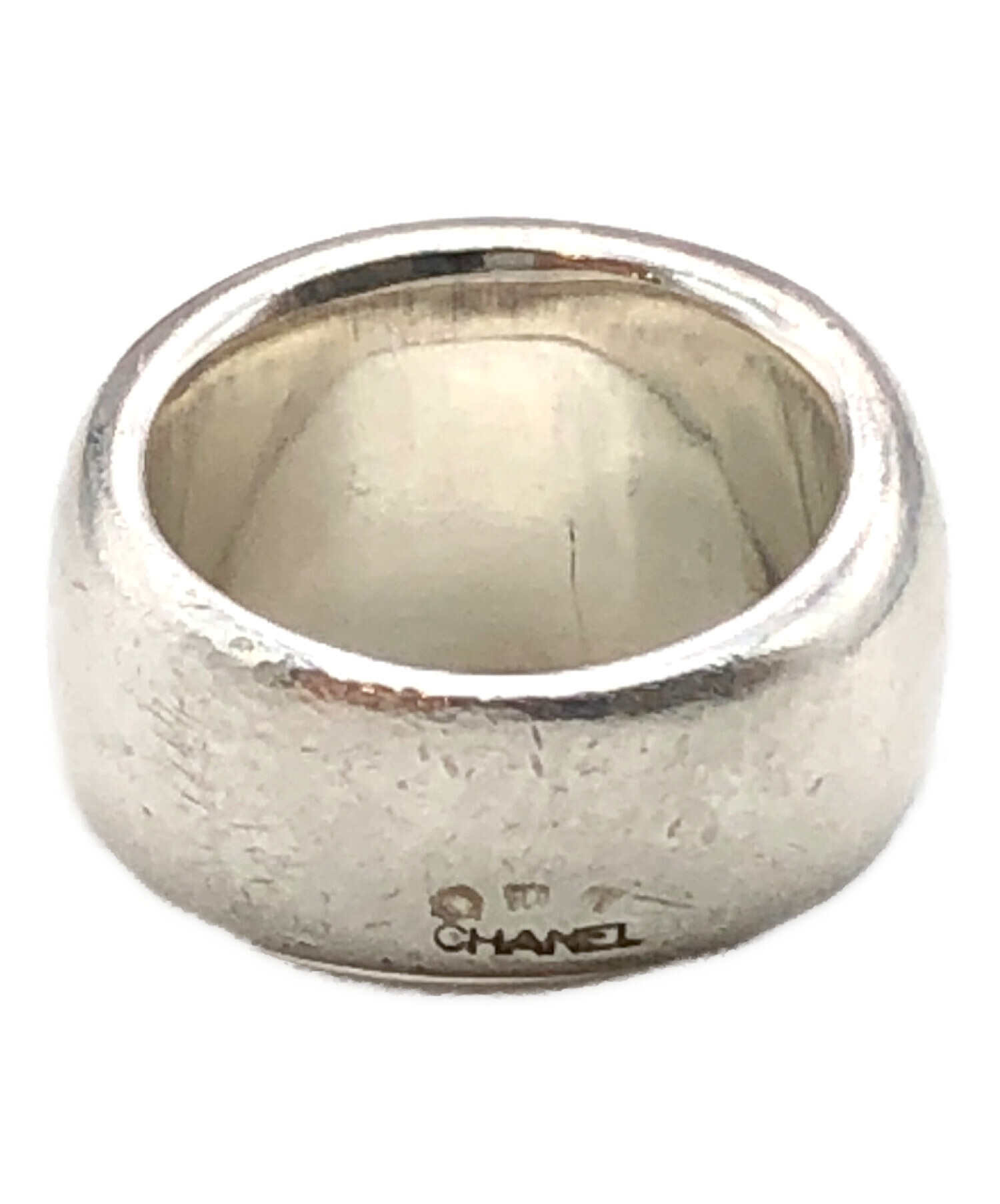 中古・古着通販】CHANEL (シャネル) ロゴワイドリング シルバー サイズ