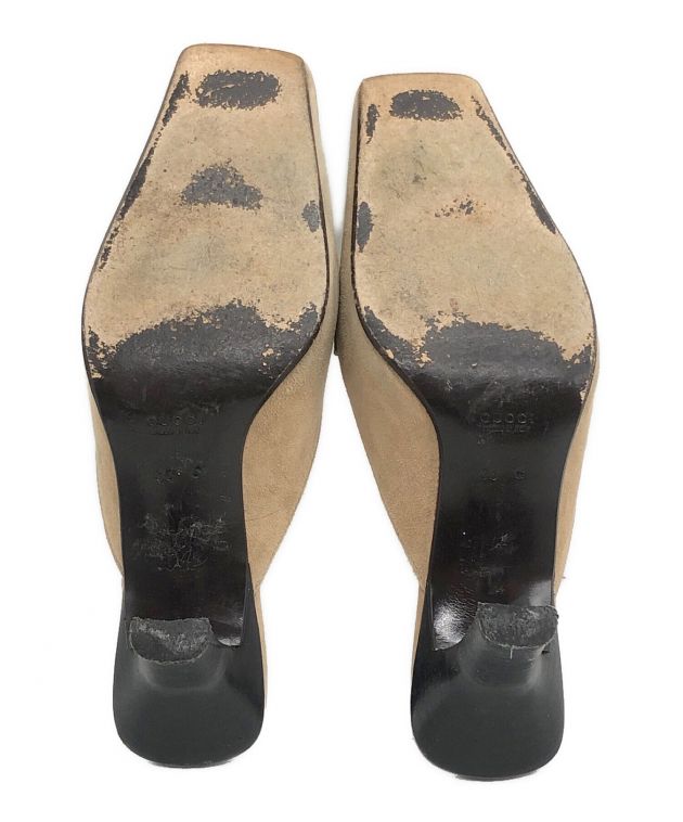 中古・古着通販】GUCCI (グッチ) GGマークスクエアパンプス ベージュ