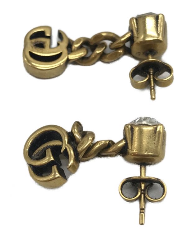 中古・古着通販】GUCCI (グッチ) クリスタルダブルGピアス ゴールド