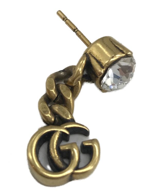 中古・古着通販】GUCCI (グッチ) クリスタルダブルGピアス ゴールド