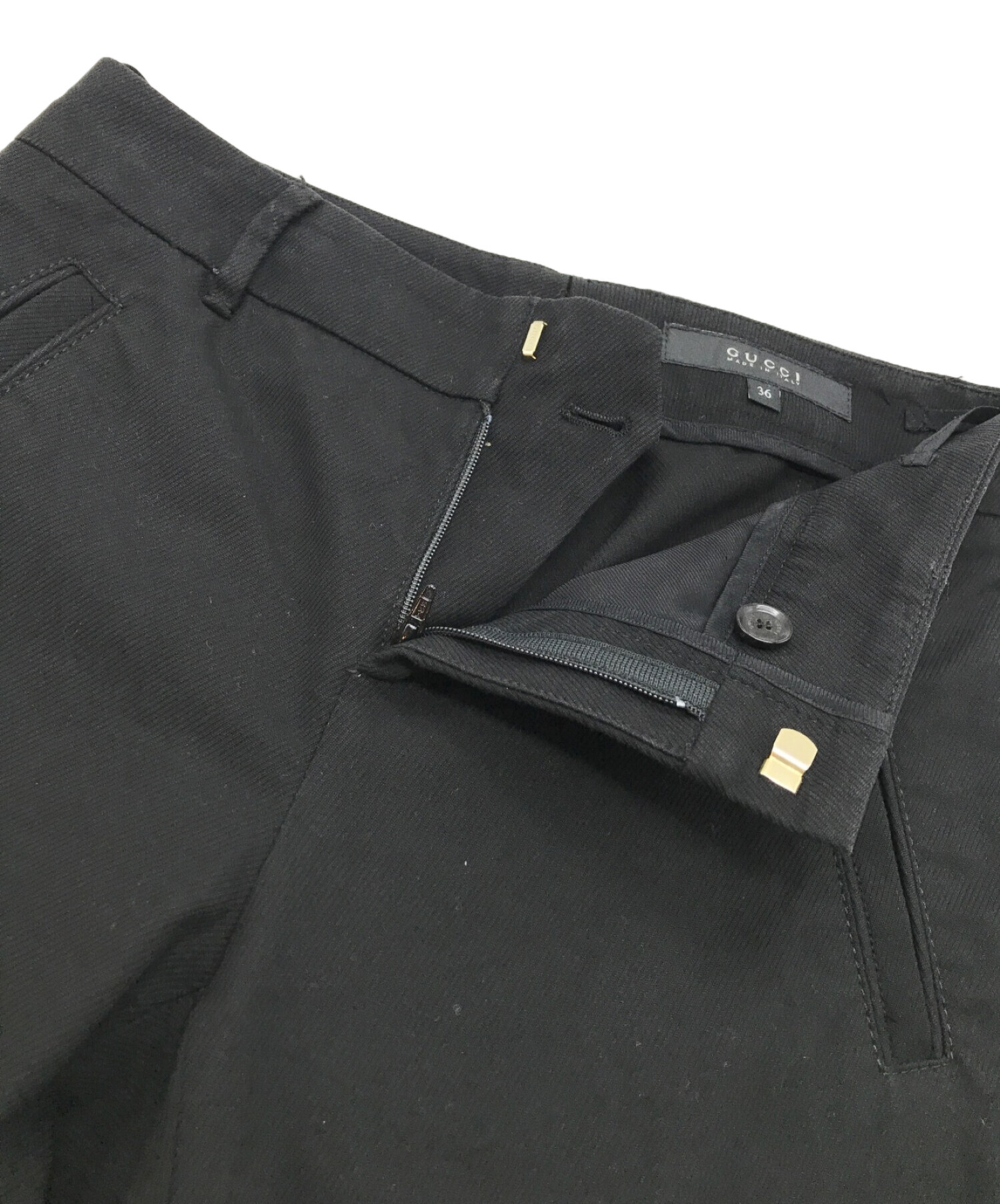 中古・古着通販】GUCCI (グッチ) バックプレートパンツ ブラック