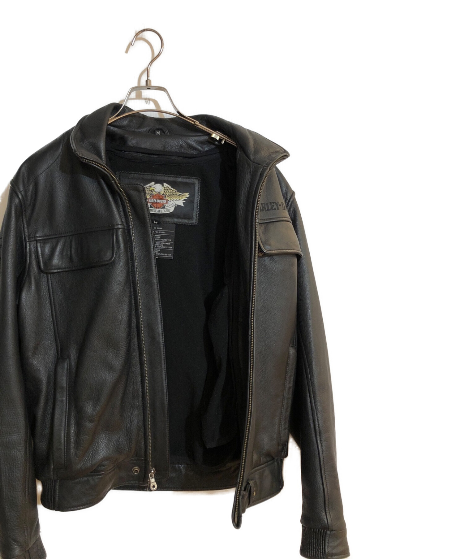 エンボスロゴ◇HARLEY-DAVIDSON◇レザーライダースジャケット 418