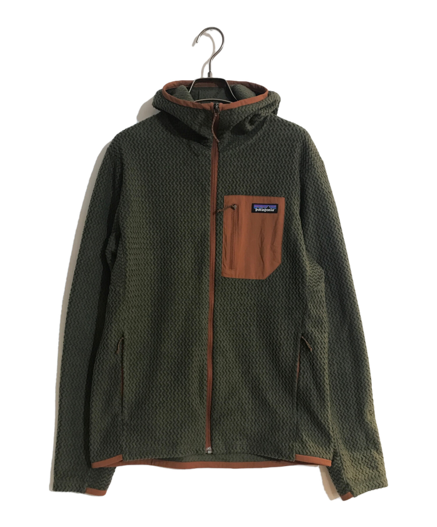 変更済 パタゴニア R1エア ハーフジップ グリッドフリース L 青緑 みにくい