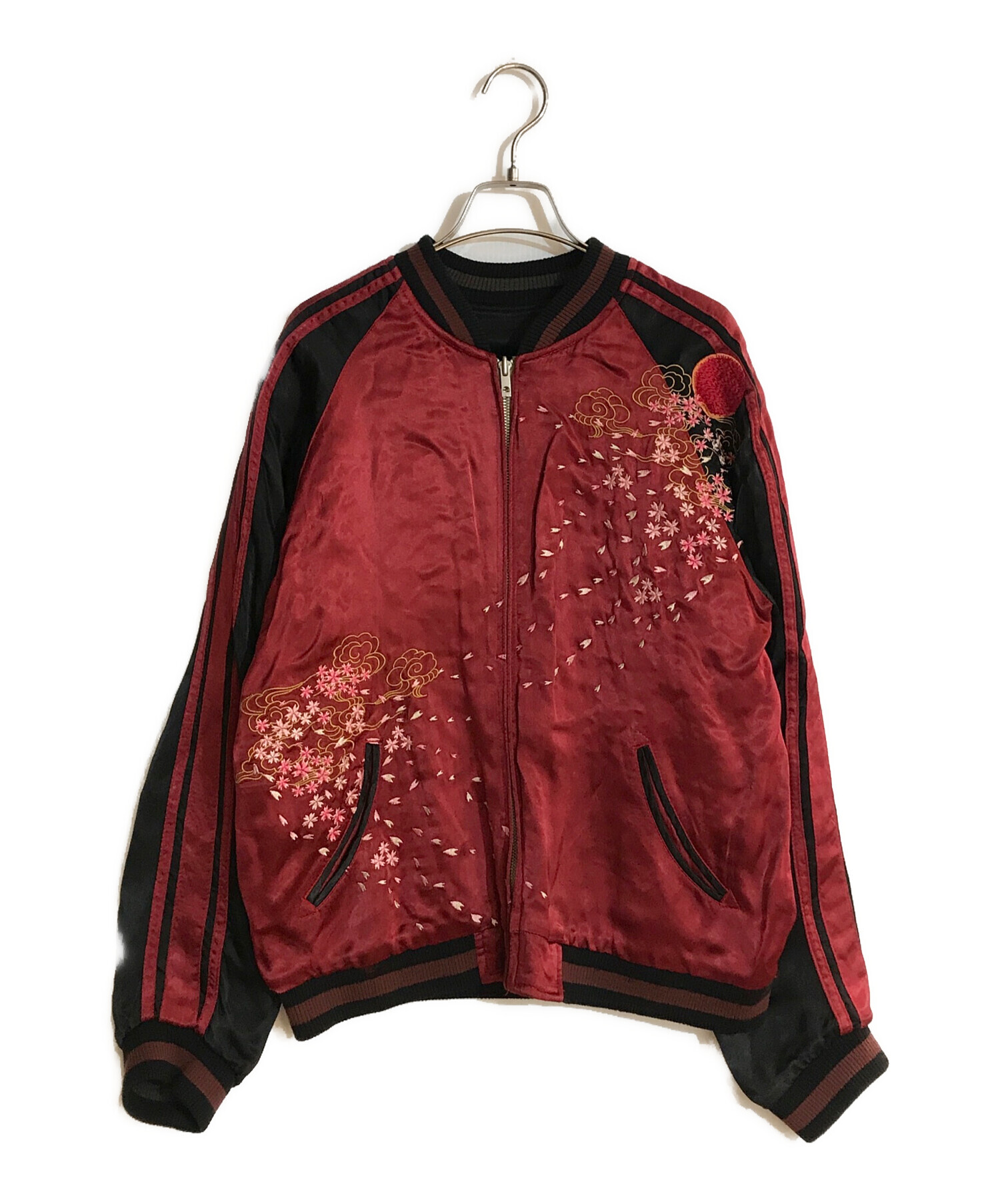 花旅楽団　スカジャン　M 刺繍　レーヨン　鯉 中古・古着通販】花旅楽団 (ハナタビガクダン) 桜と鬼鯉刺繍スカジャン