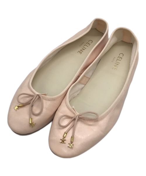 中古・古着通販】CELINE (セリーヌ) レザーバレリーナシューズ ピンク