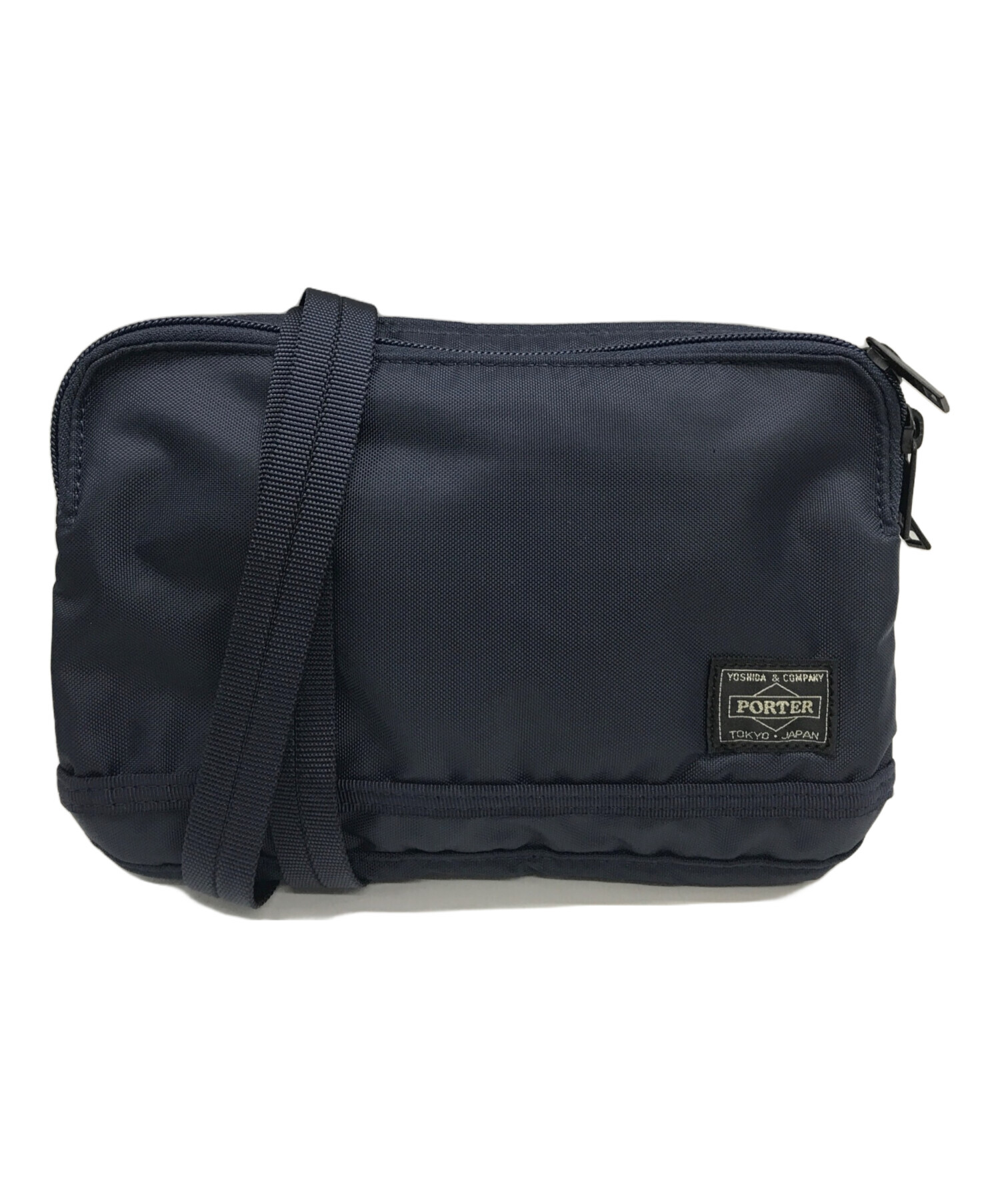 未使用品　PORTER フラッシュショルダーバッグ 中古・古着通販】PORTER (ポーター) FLASH ショルダーバッグ ネイビー