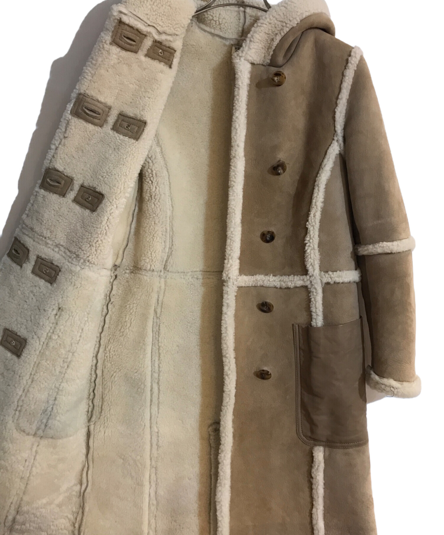 ムートンロングコート 本革 RonHerman アパルトマン 中古・古着通販】Ron Herman (ロンハーマン) ダブル シープスキン