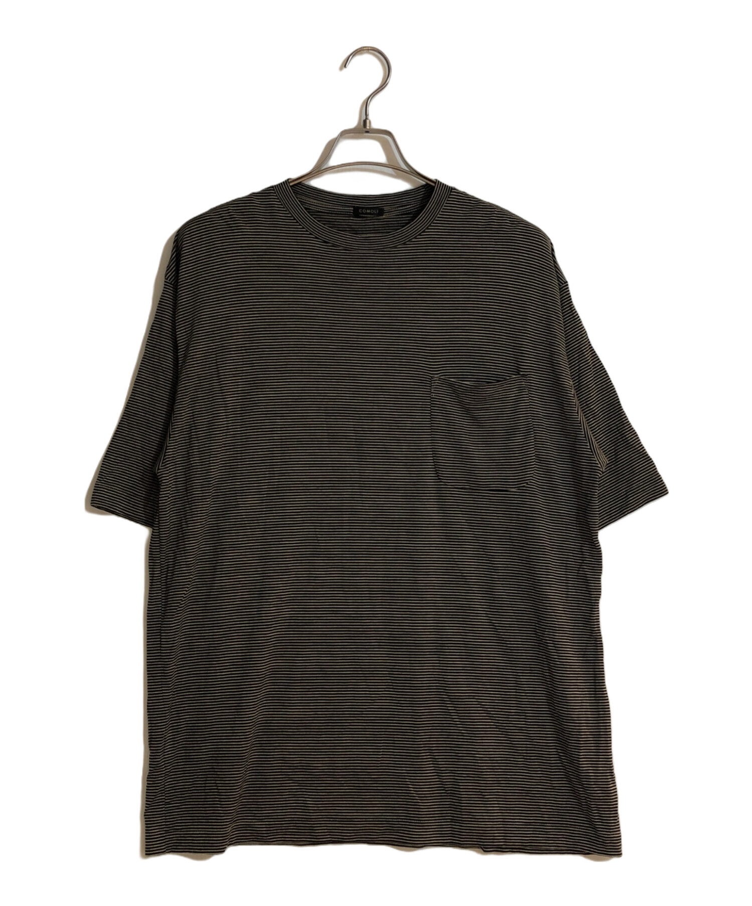 中古・古着通販】COMOLI (コモリ) サマーウール 天竺 Tシャツ ブラウン 