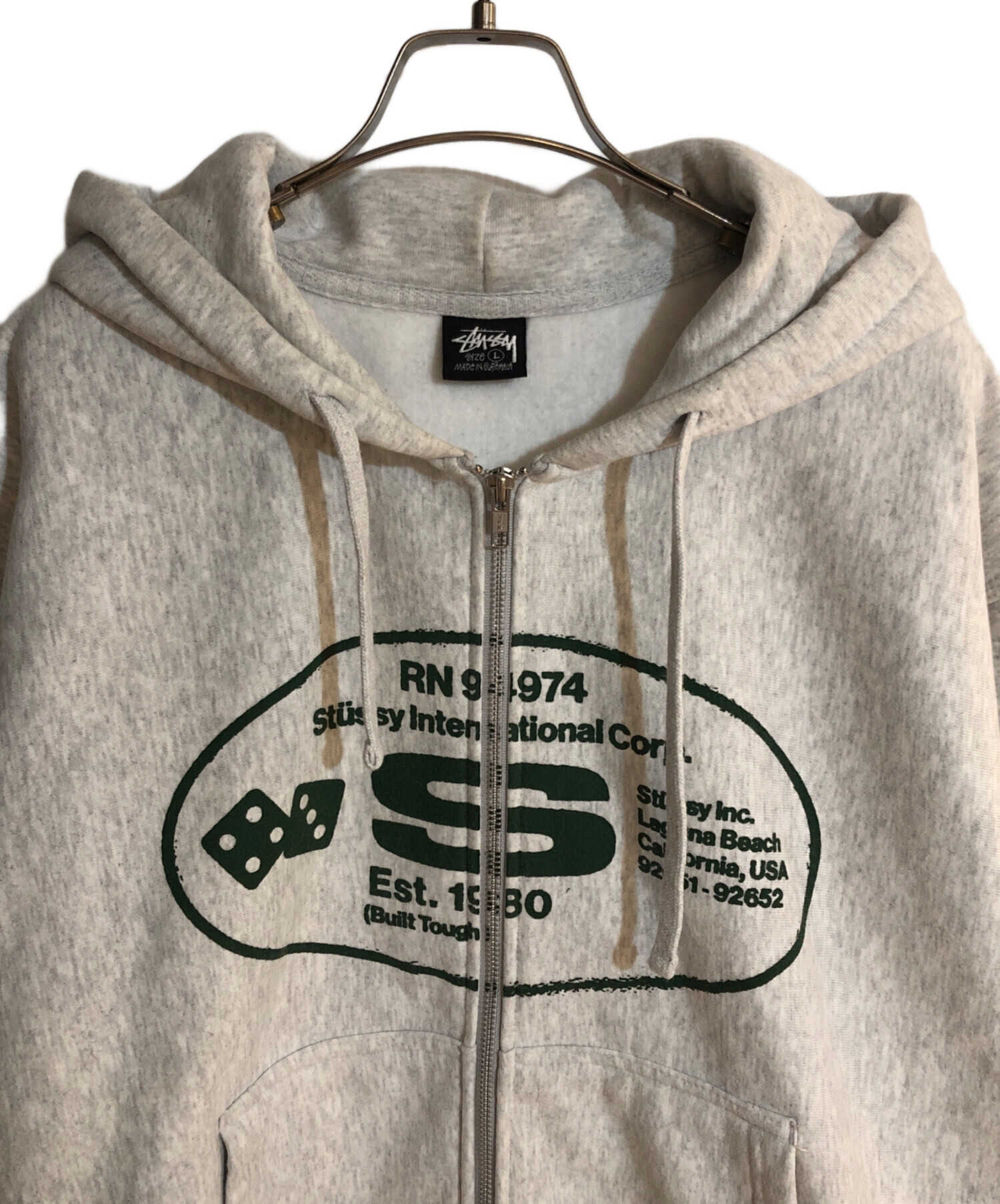 中古・古着通販】stussy (ステューシー) OVAL CORP. ZIP HOODIE 
