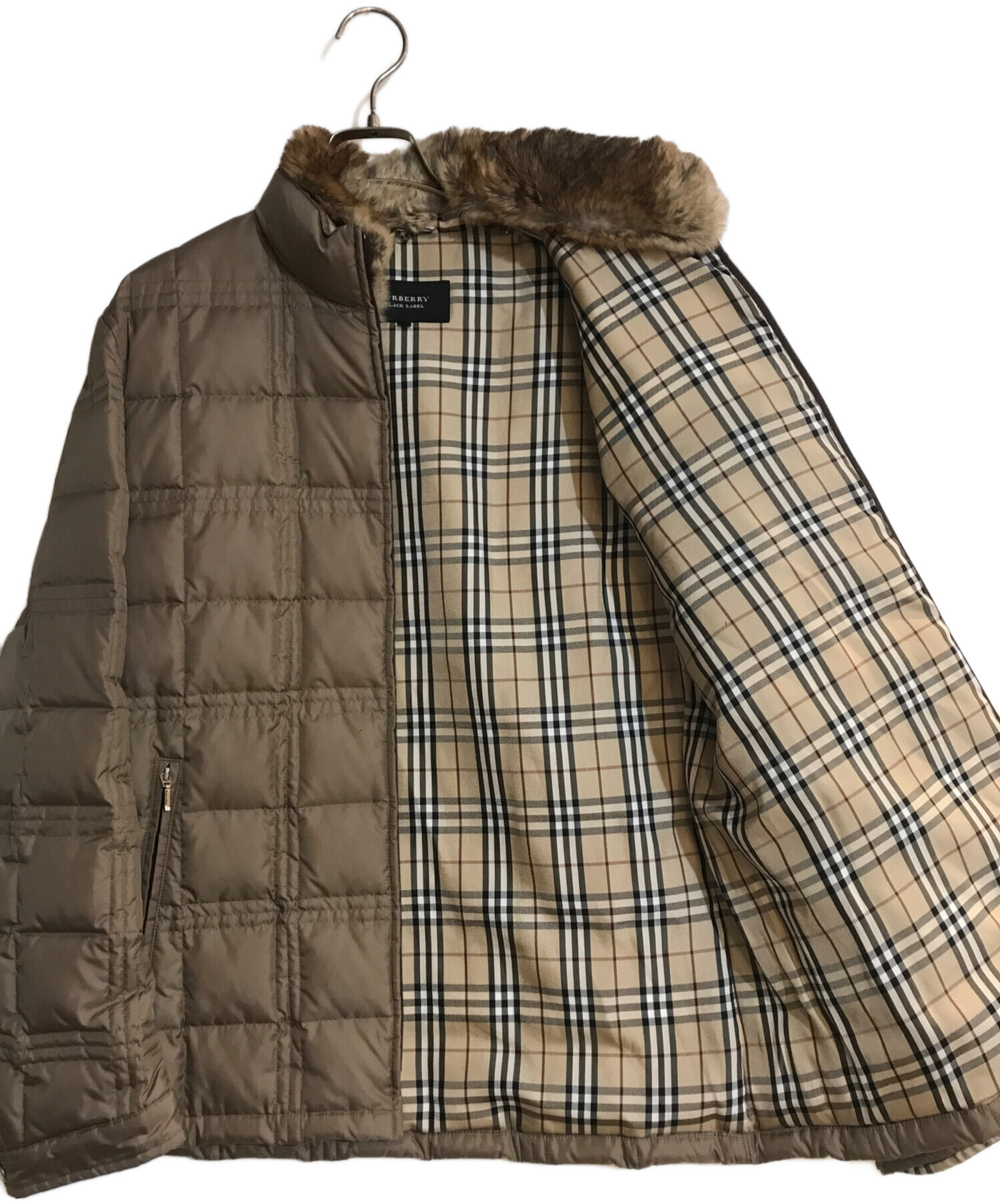 BURBERRY BLACK LABEL】【ラビットファー】バーバリーブラックレーベル