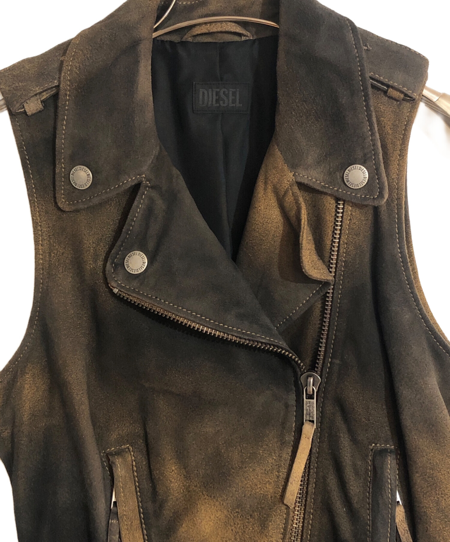 中古・古着通販】DIESEL (ディーゼル) 加工シープレザーライダース 
