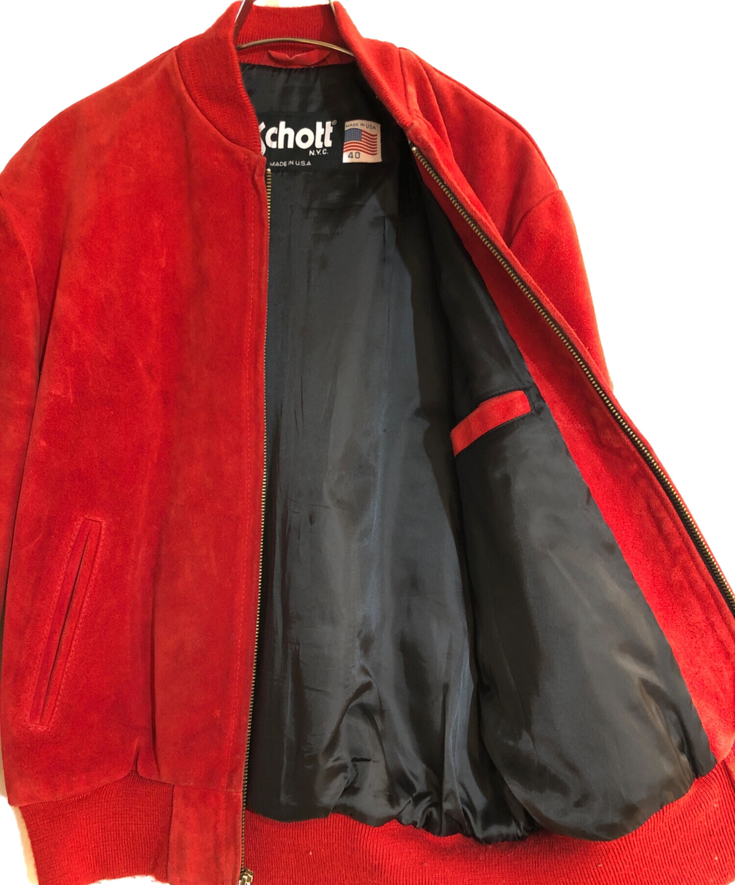 schott スエード　ブルゾン　80s t*n様 80s Schott ショット スエードブルゾン ブラウン シングルラ