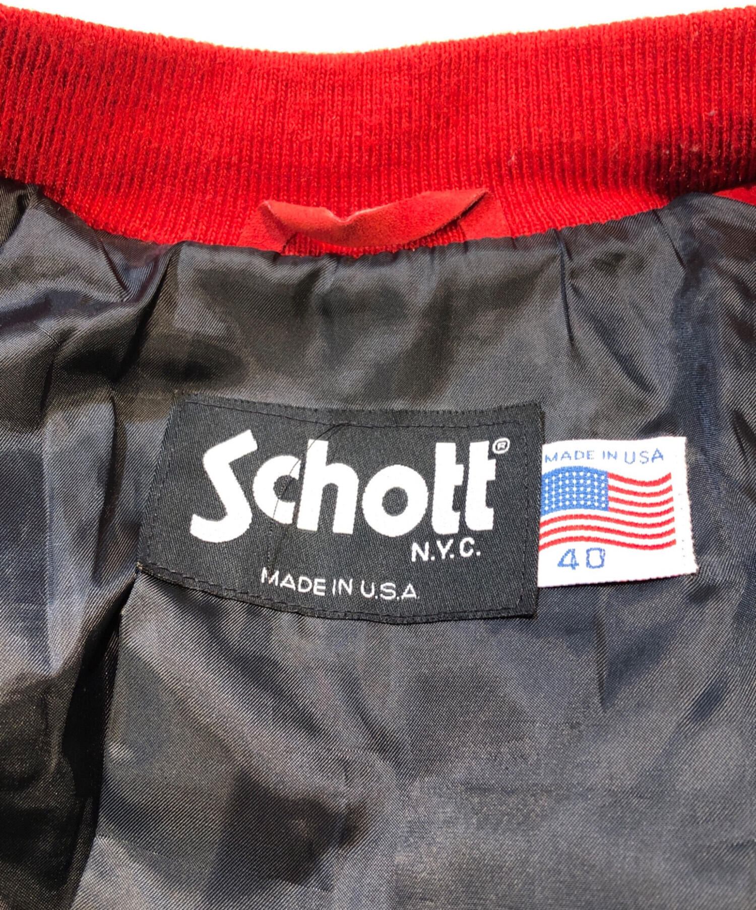 中古・古着通販】Schott (ショット) Lot 327 スエードブルゾン レッド