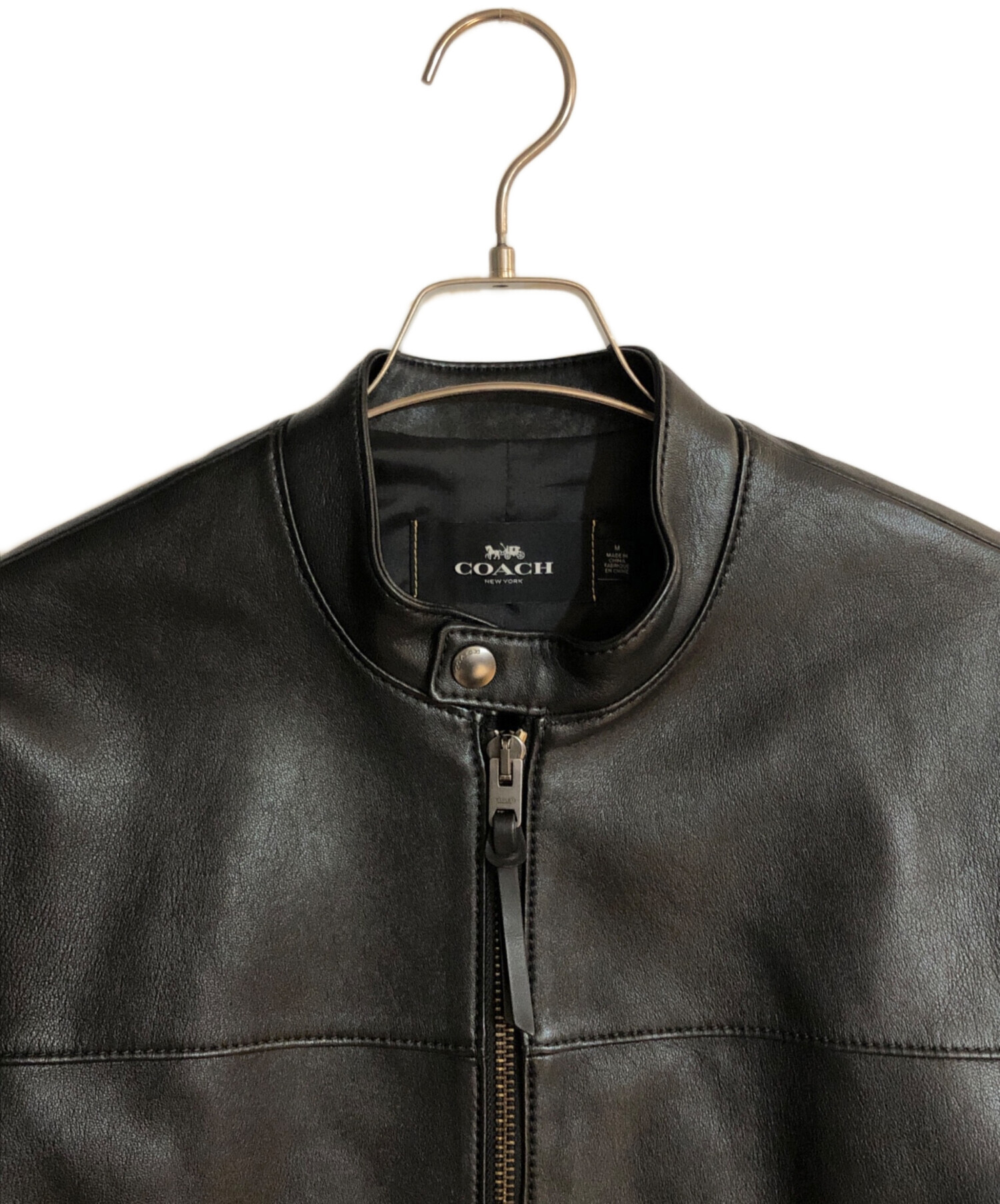 中古・古着通販】COACH (コーチ) ラムレザー スタンドカラー シングル