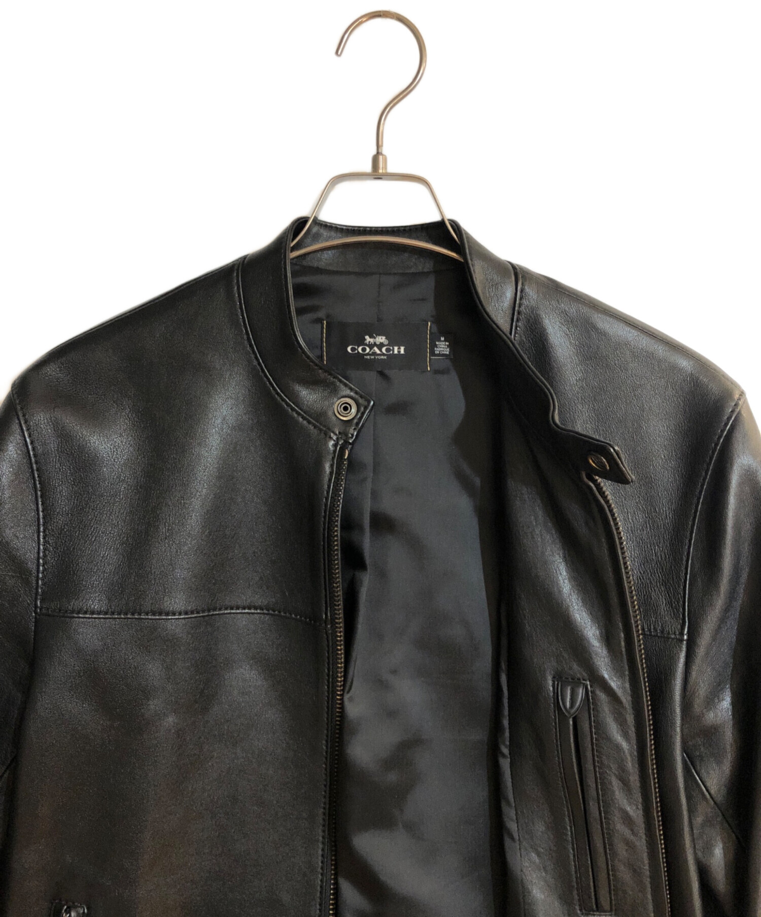 中古・古着通販】COACH (コーチ) ラムレザー スタンドカラー シングル