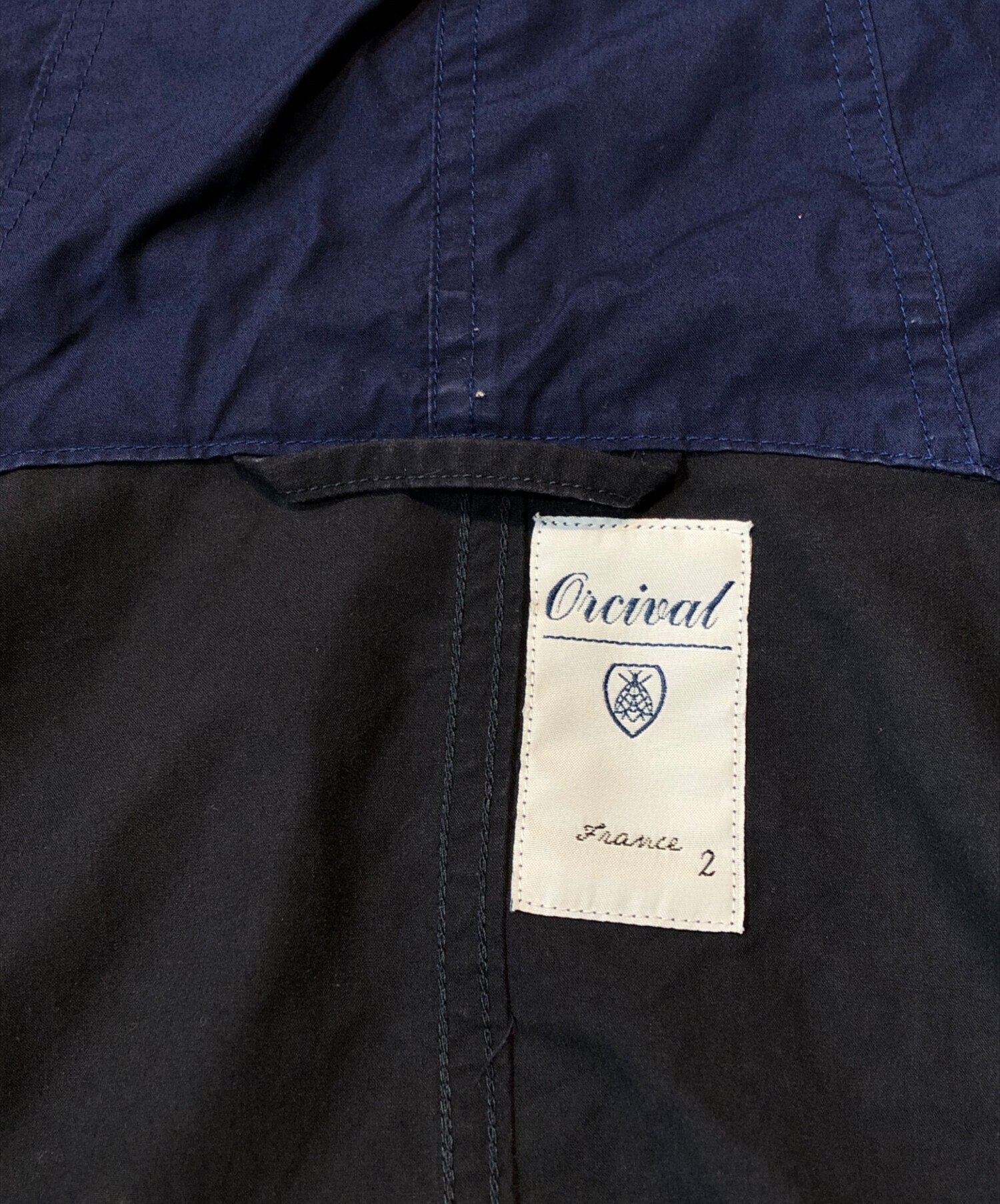 中古・古着通販】ORCIVAL (オーシバル) フーデッドブルゾン ネイビー 