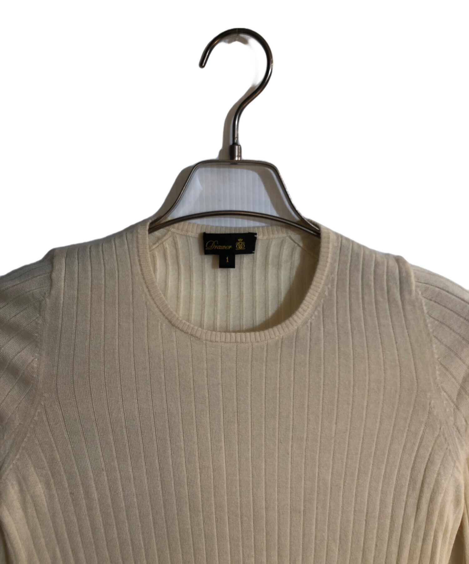 中古・古着通販】Drawer (ドゥロワー) 18Gカシミヤシルクリブクルー