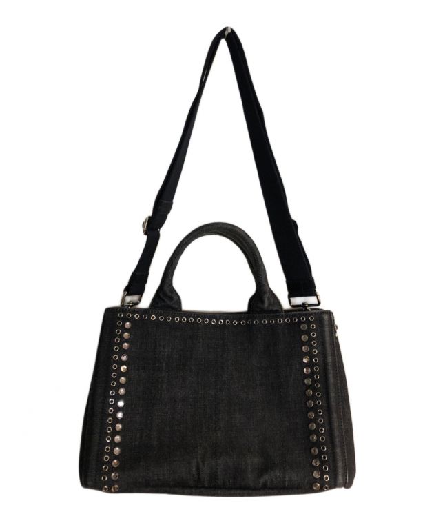 中古・古着通販】PRADA (プラダ) カナパラインストーントートバッグ