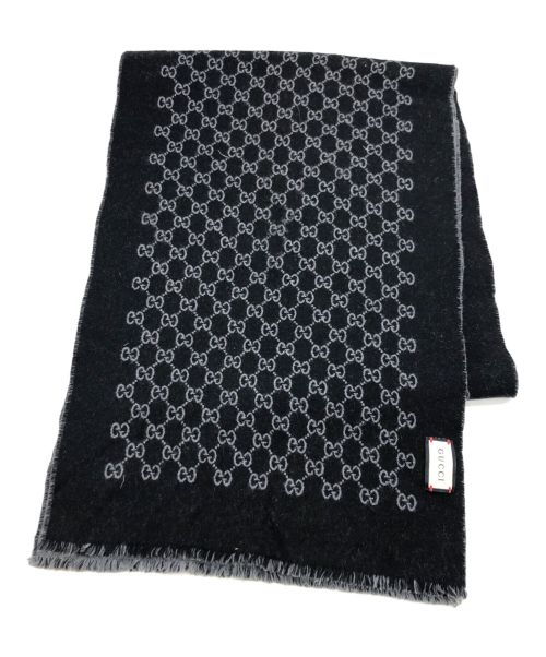 中古・古着通販】GUCCI (グッチ) GGウールマフラー グレー