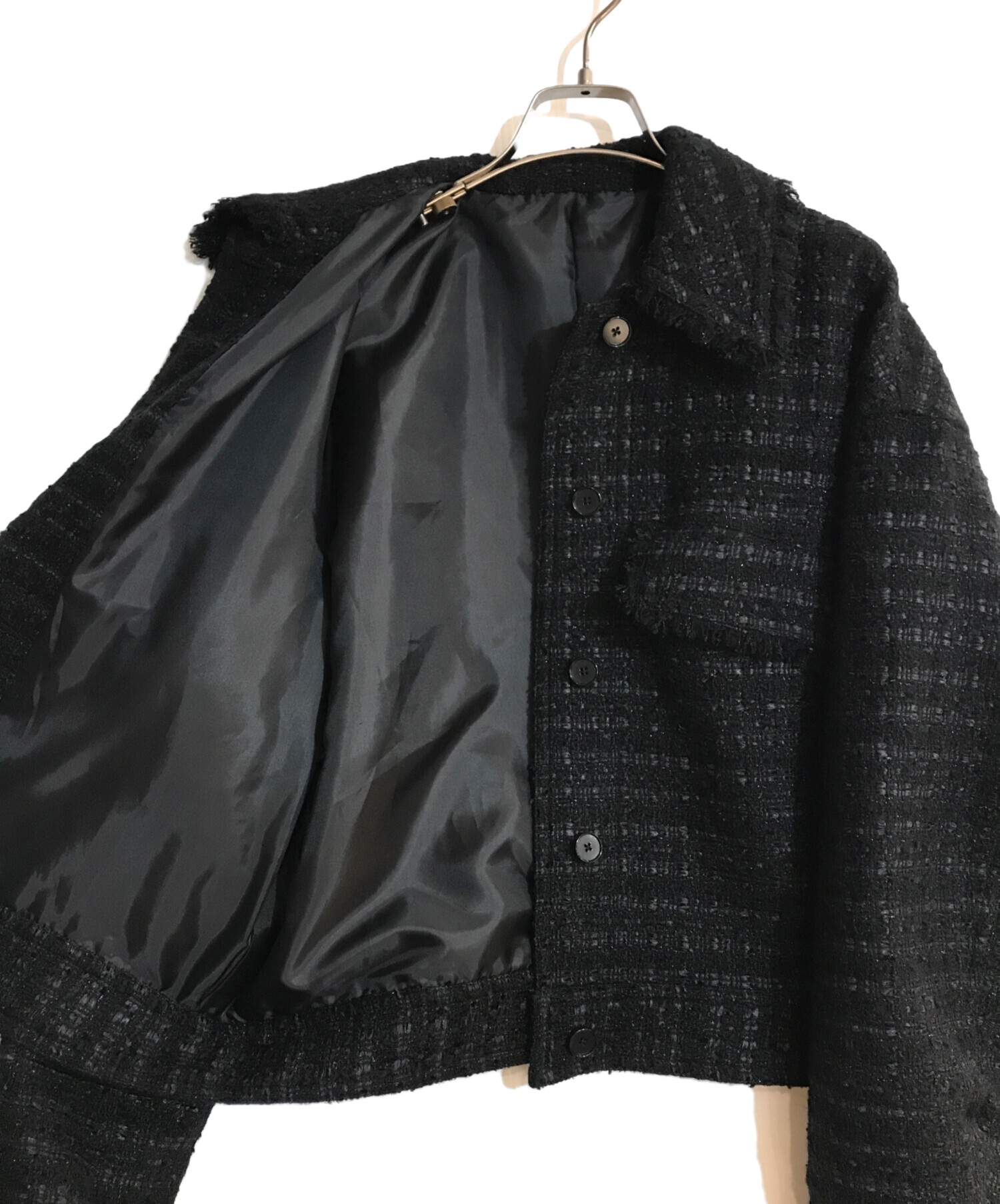 #Newans 未使用品　ウツノアイコラボ　ツイードブルゾン　サイズ1 中古・古着通販】#Newans (ハッシュニュアンス) ウツノアイ ツイード