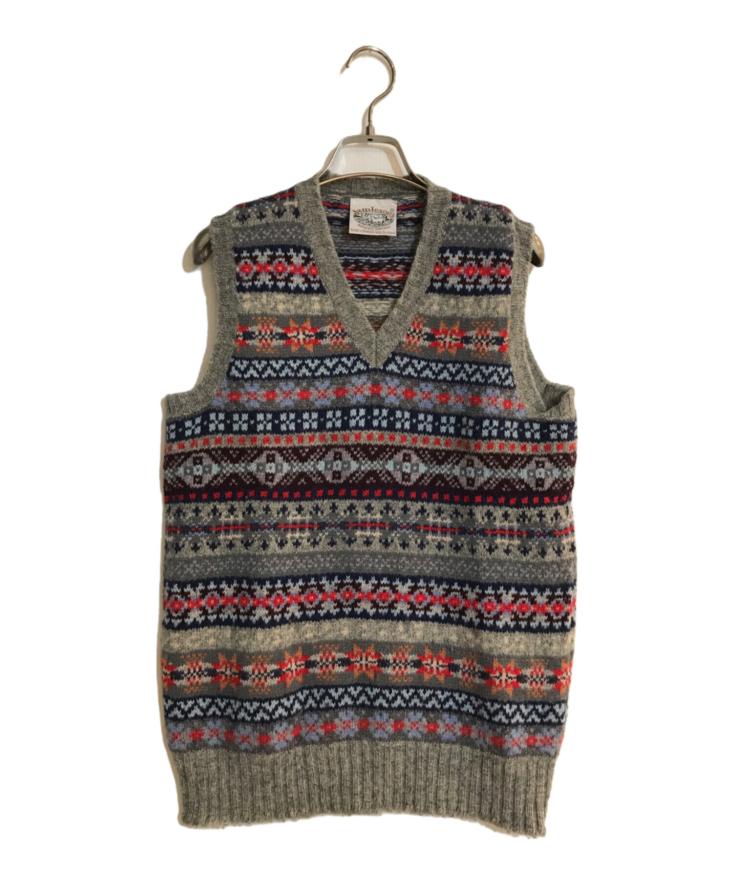 未使用品　Jamieson's　フェアアイル柄　ニットベスト　М 中古・古着通販】Jamieson's of Shetland (ジャミーソンズオブシェ