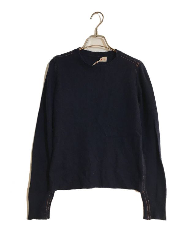 中古・古着通販】MARNI (マルニ) カシミヤステッチニット ネイビー