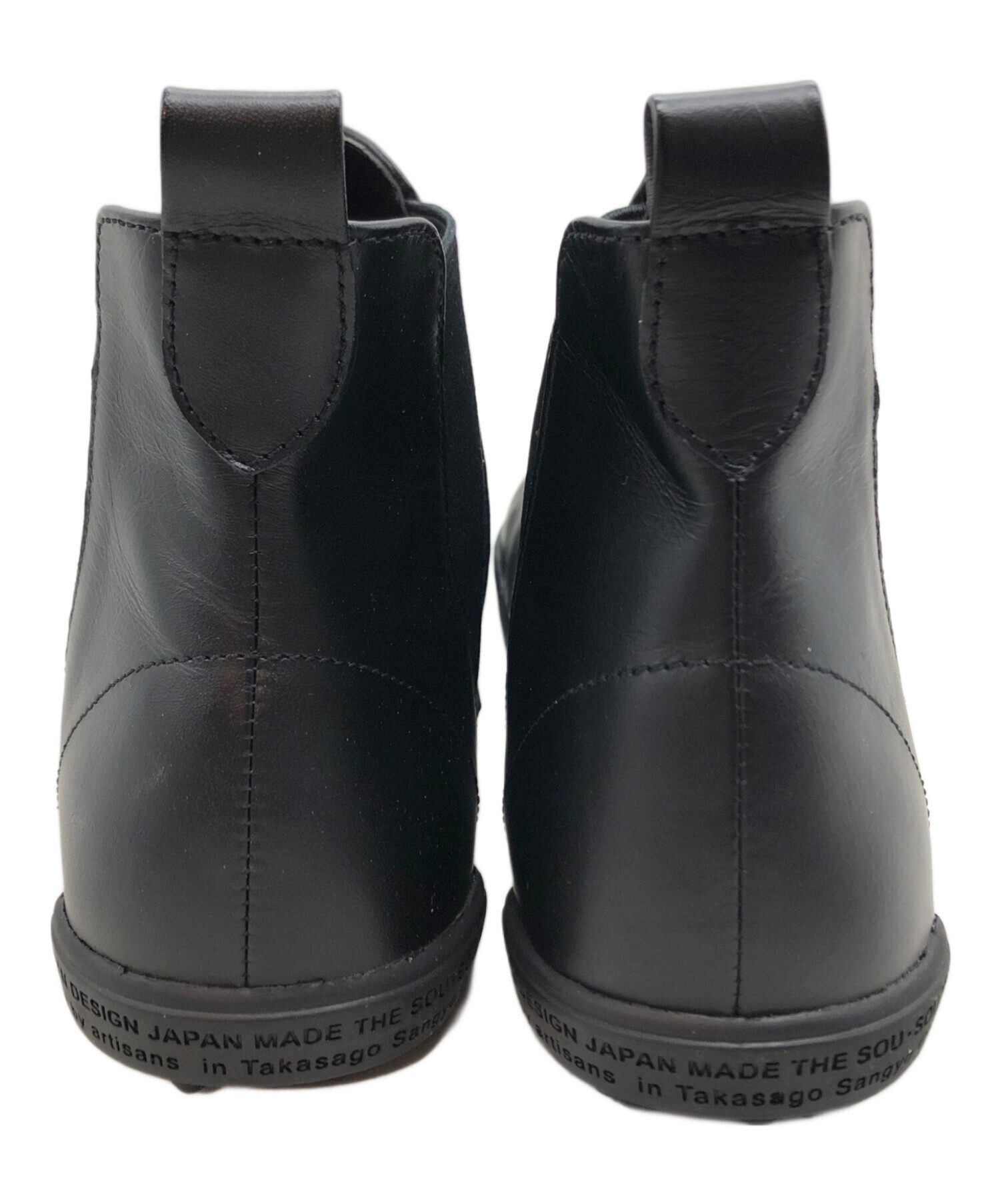 SOU・SOU サイドゴア革足袋 濡羽色 いろは底 黒 サイドゴア 革足袋