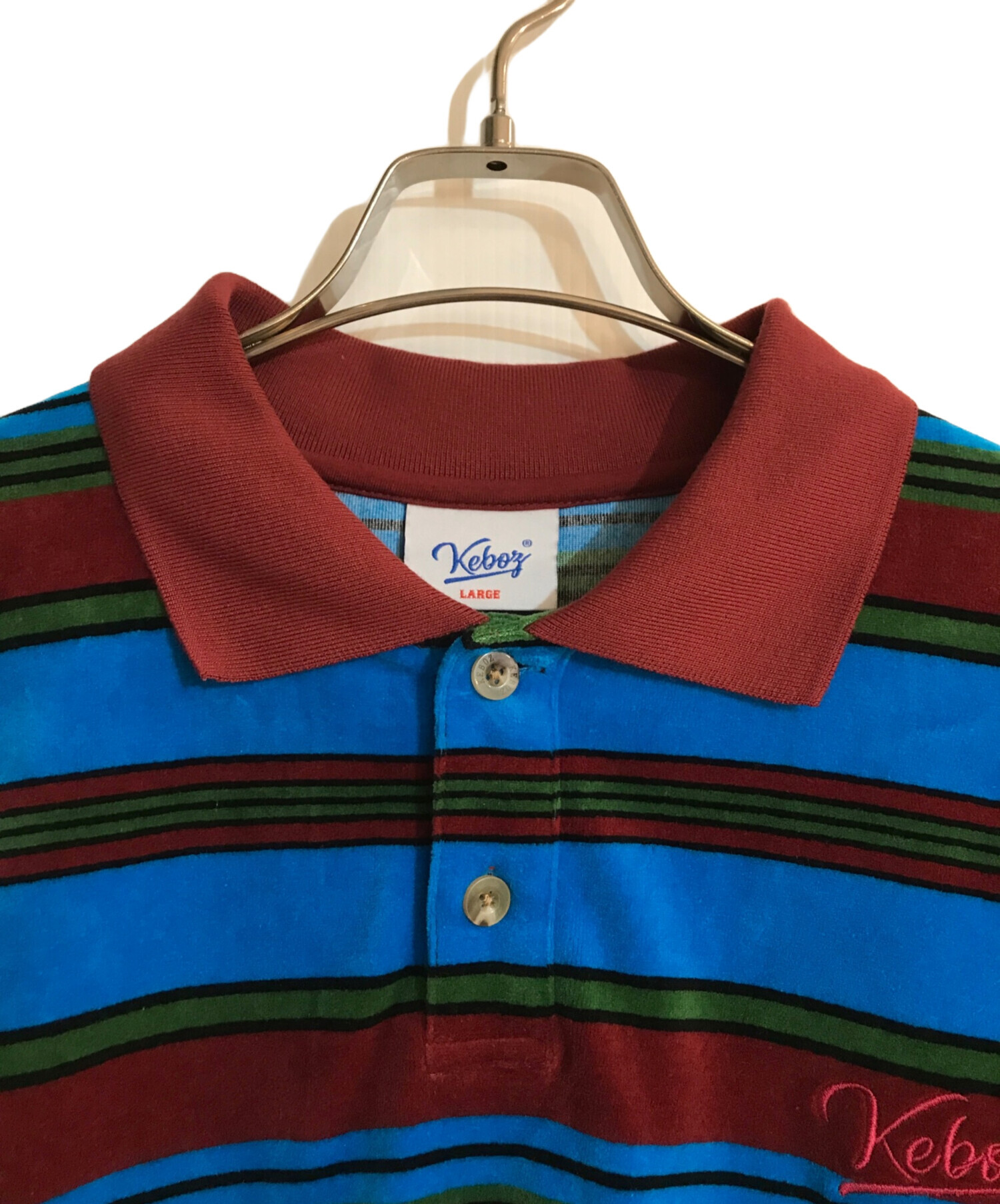 中古・古着通販】KEBOZ (ケボズ) VELOUR BORDER POLO/ベロアボーダー 