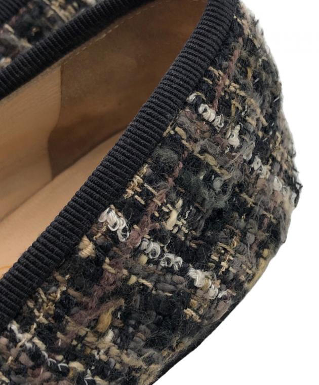 中古・古着通販】CHANEL (シャネル) ココマークツイードバレエシューズ