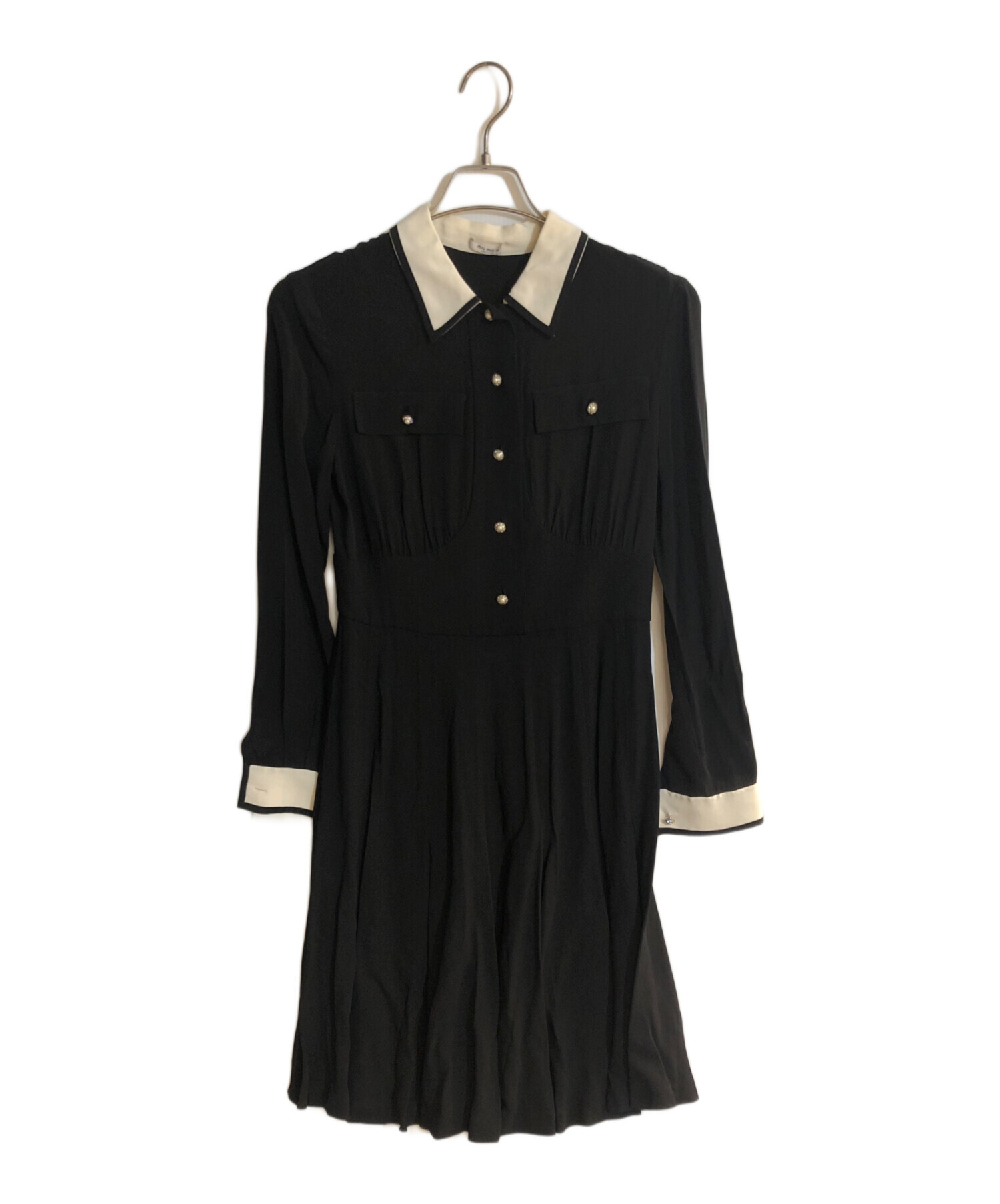 中古・古着通販】MIU MIU (ミュウミュウ) レーヨンワンピース ブラック 