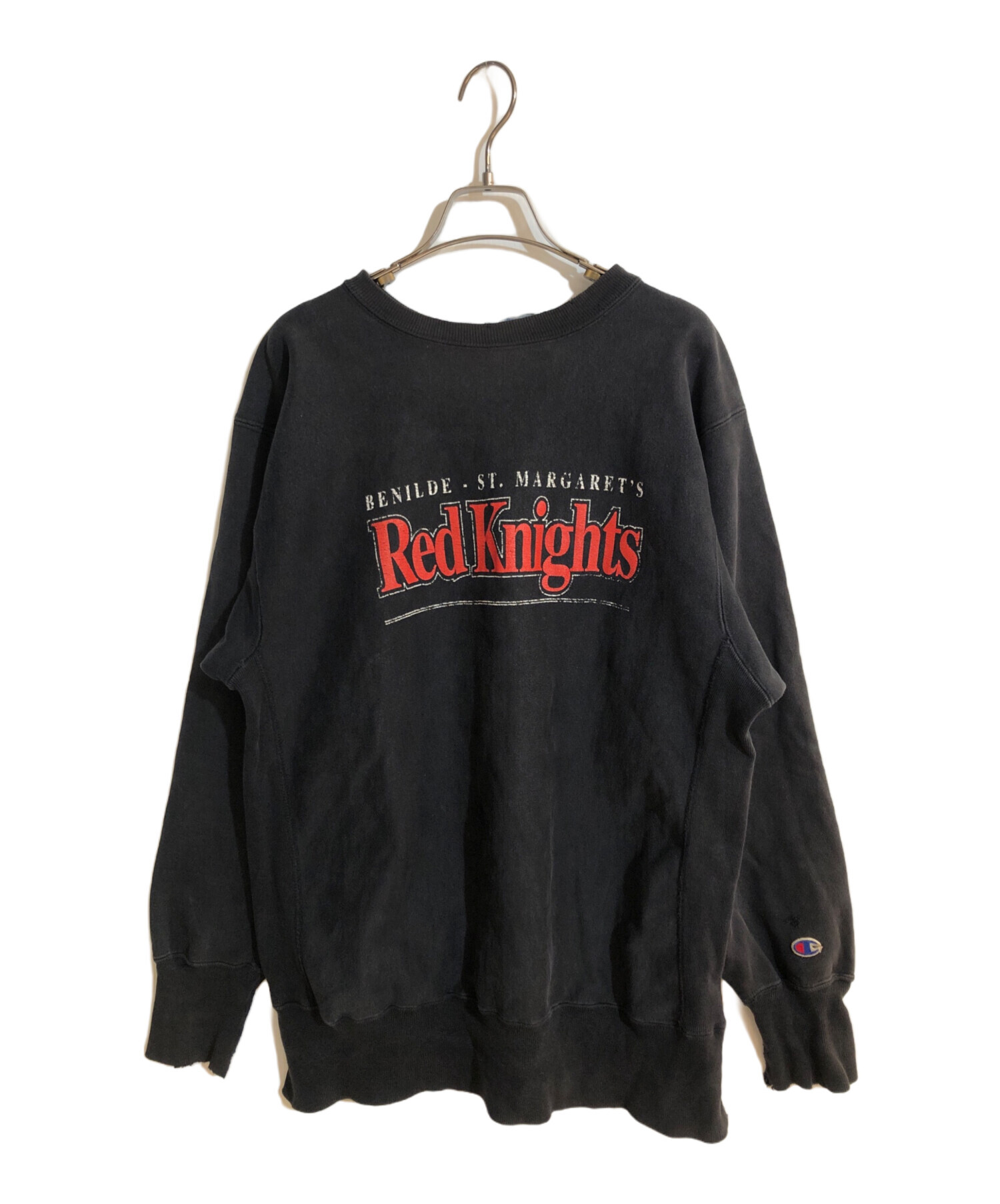 【雰囲気ブラック！】チャンピオン　リバースウィーブ　スウェット　黒　ボロ Champion（チャンピオン） 在庫限り リバースウィーブ トレーナー