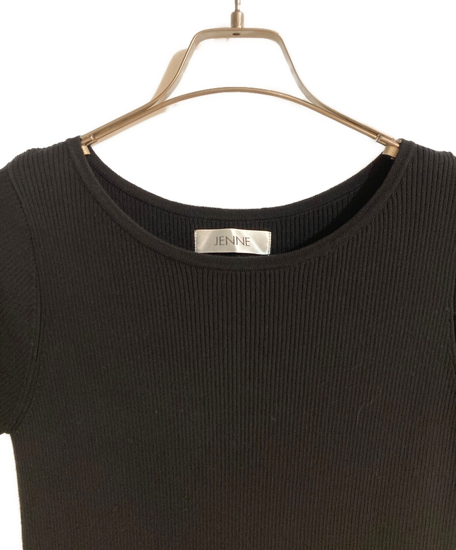 JENNE ジェンヌ ロングリブニットワンピース ブラック M ショルダーラップニットワンピース｜JENNE(ジェンヌ)公式通販：パリ