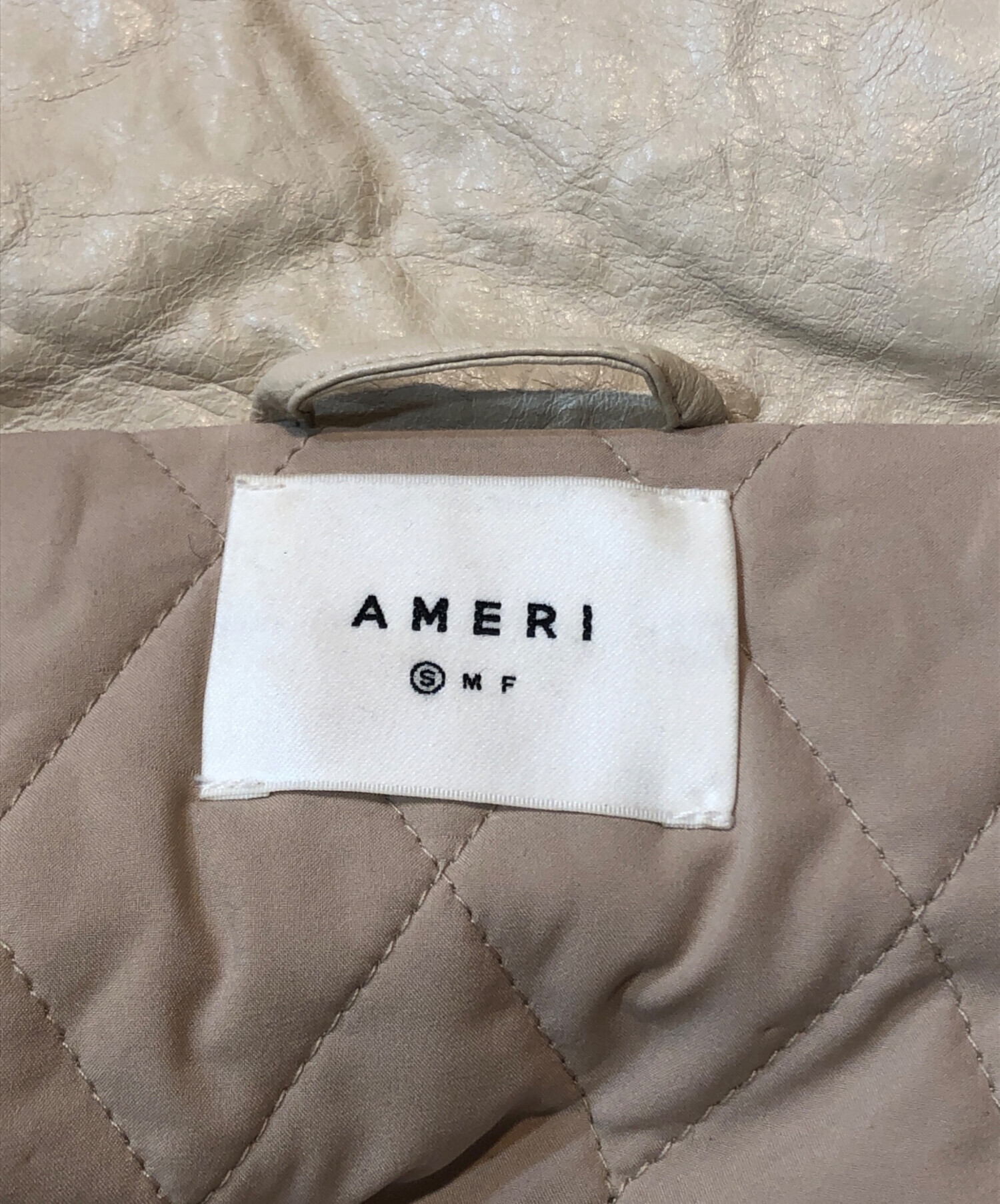 中古・古着通販】AMERI (アメリ) PASTING LIKE FAKE LEATHER JACKET 